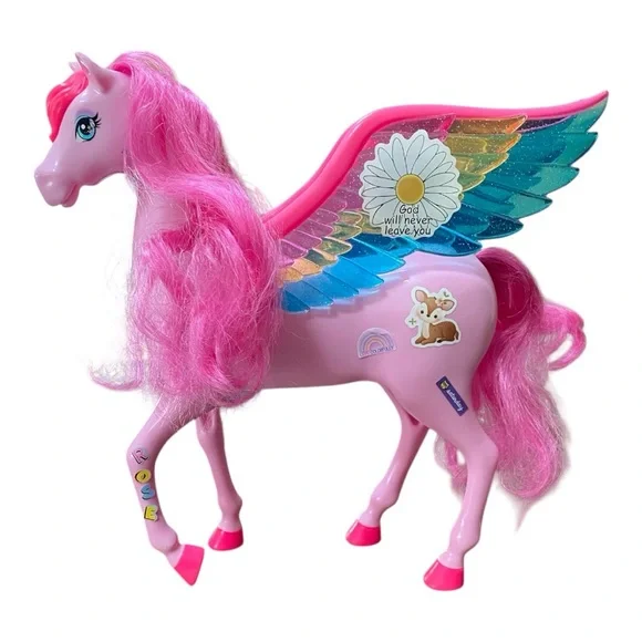 Barbie Doll Toy, Pegasus Pink Winged Horse Toy Inspired A Touch of Magic TV Show - Picture 2 of 11